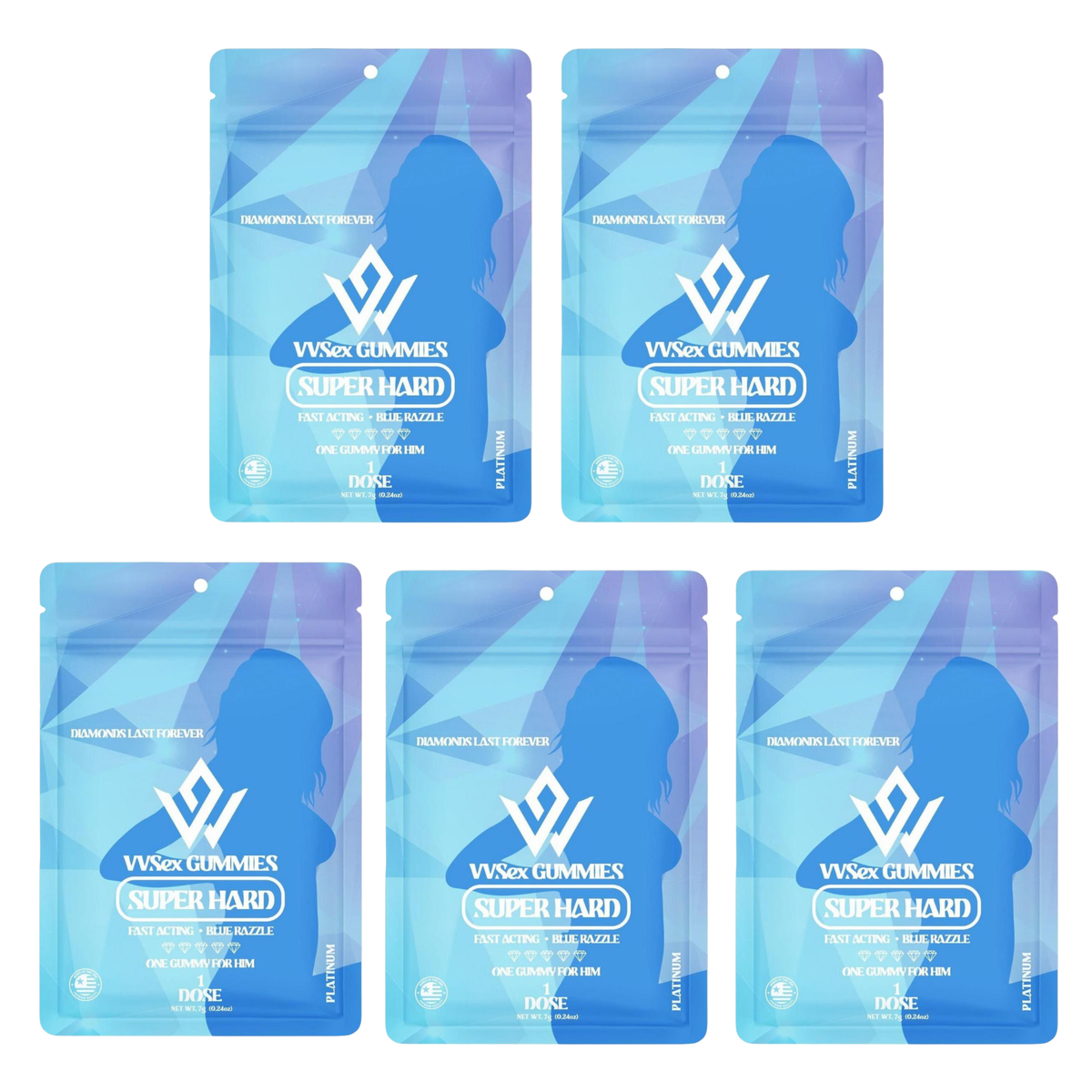VVSex Super Hard Gummies for Him - Blue Razzle